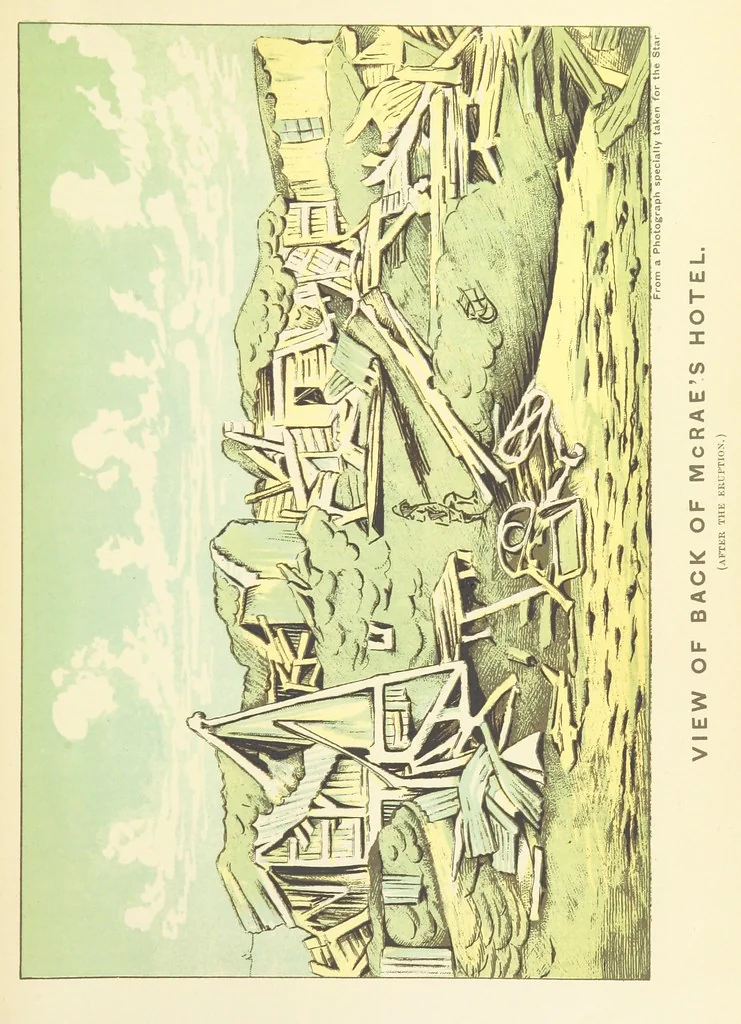 An illustration from A Weird Region. New Zealand lakes, terraces, geysers and volcanoes. [Illustrated, 1887, leaf 67