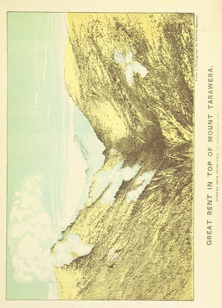 An illustration from A Weird Region. New Zealand lakes, terraces, geysers and volcanoes. [Illustrated, 1887, leaf 81