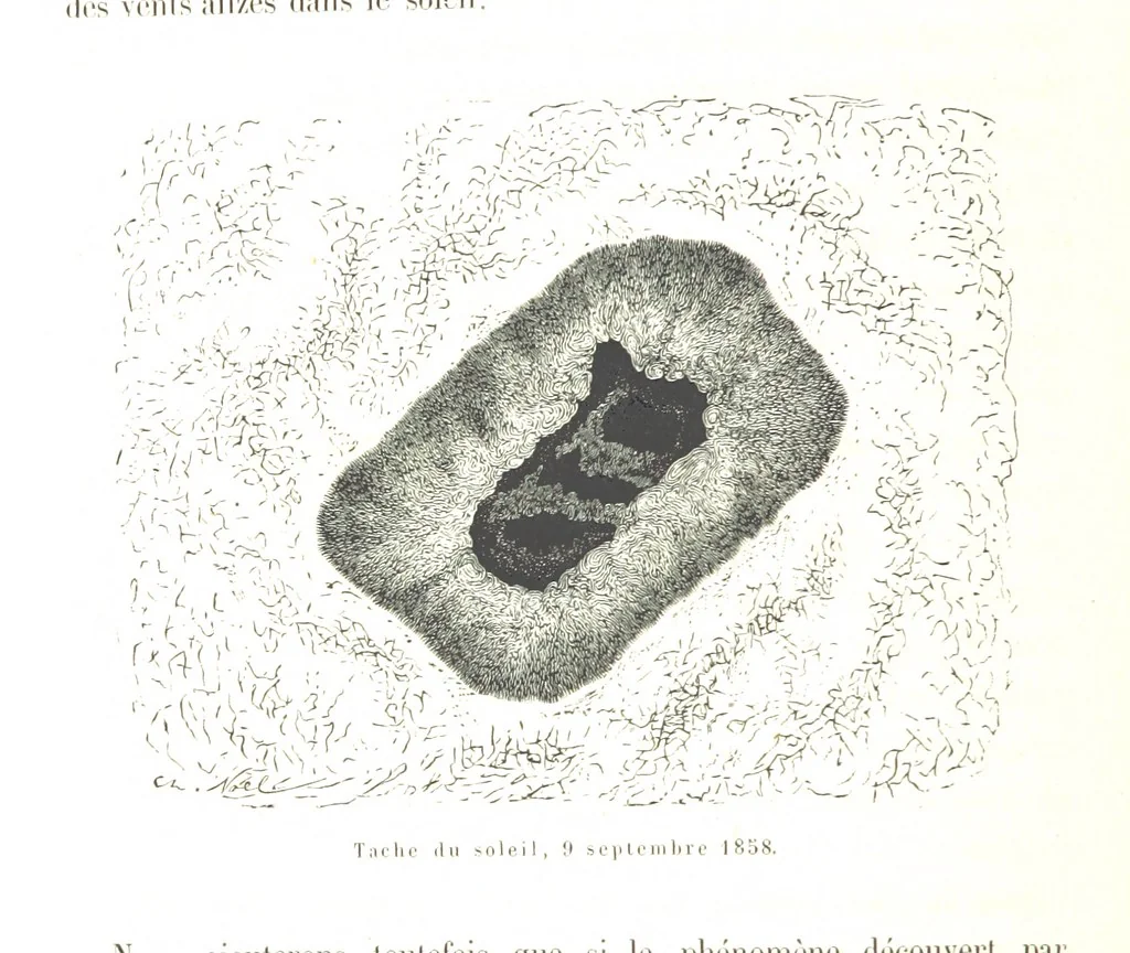 An illustration from L'Espace céleste et la nature tropicale, description physique de l'univers ... préface de M. Babinet, dessins de Yan' Dargent, 1866, leaf 108