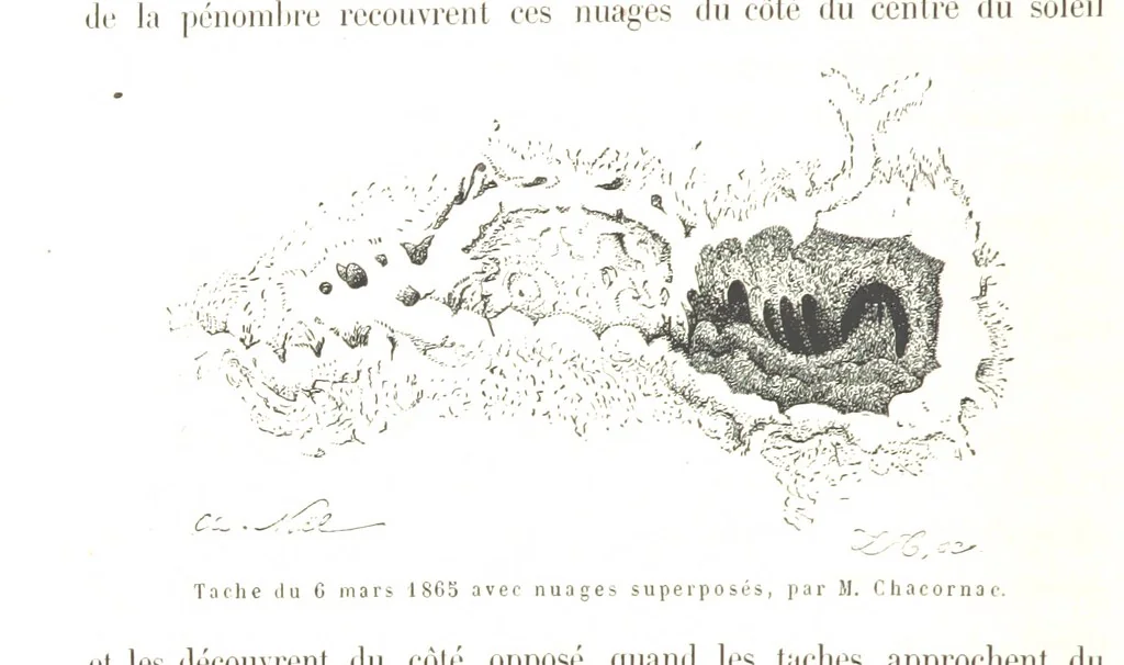 An illustration from L'Espace céleste et la nature tropicale, description physique de l'univers ... préface de M. Babinet, dessins de Yan' Dargent, 1866, leaf 92