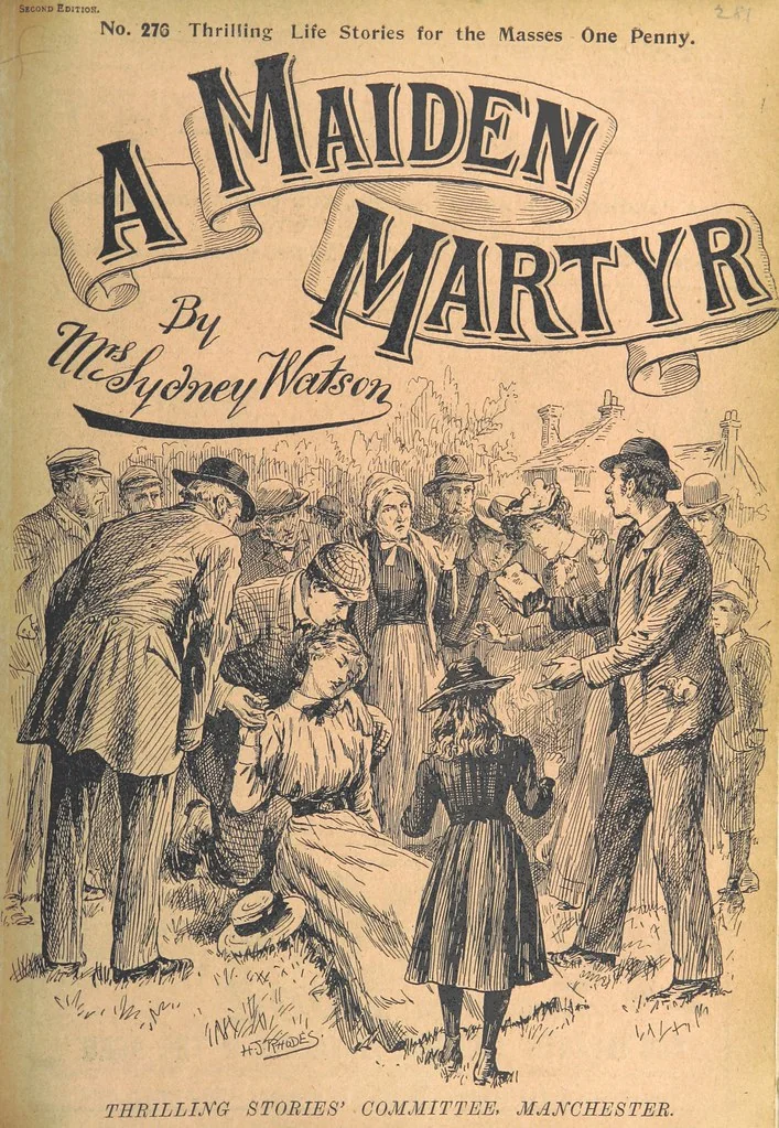 An illustration from Thrilling Life Stories for the Masses, 1892, leaf 107