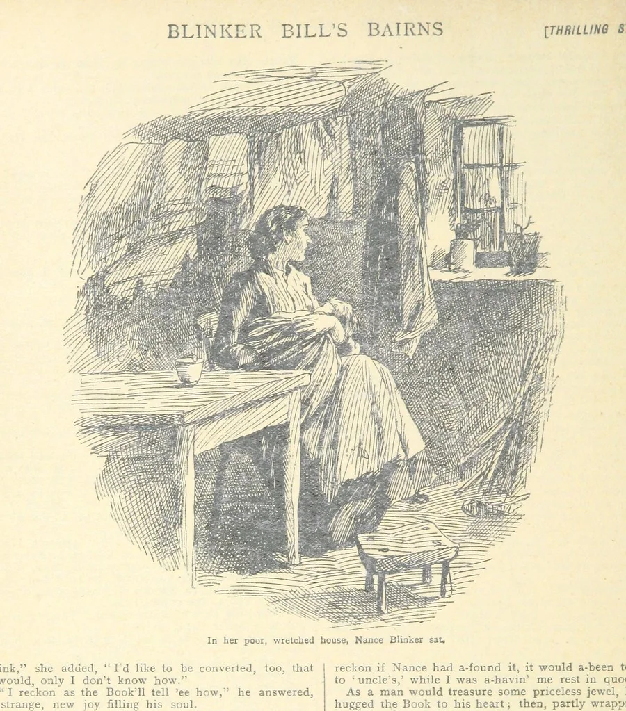 An illustration from Thrilling Life Stories for the Masses, 1892, leaf 132