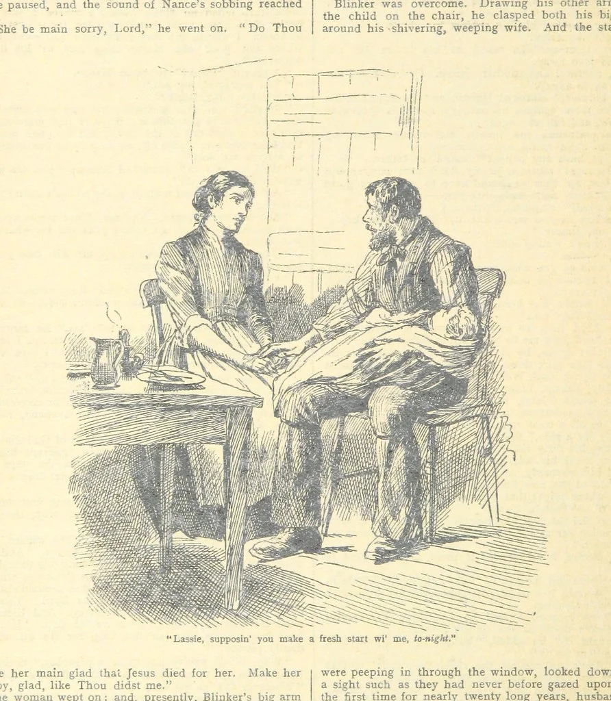 An illustration from Thrilling Life Stories for the Masses, 1892, leaf 134