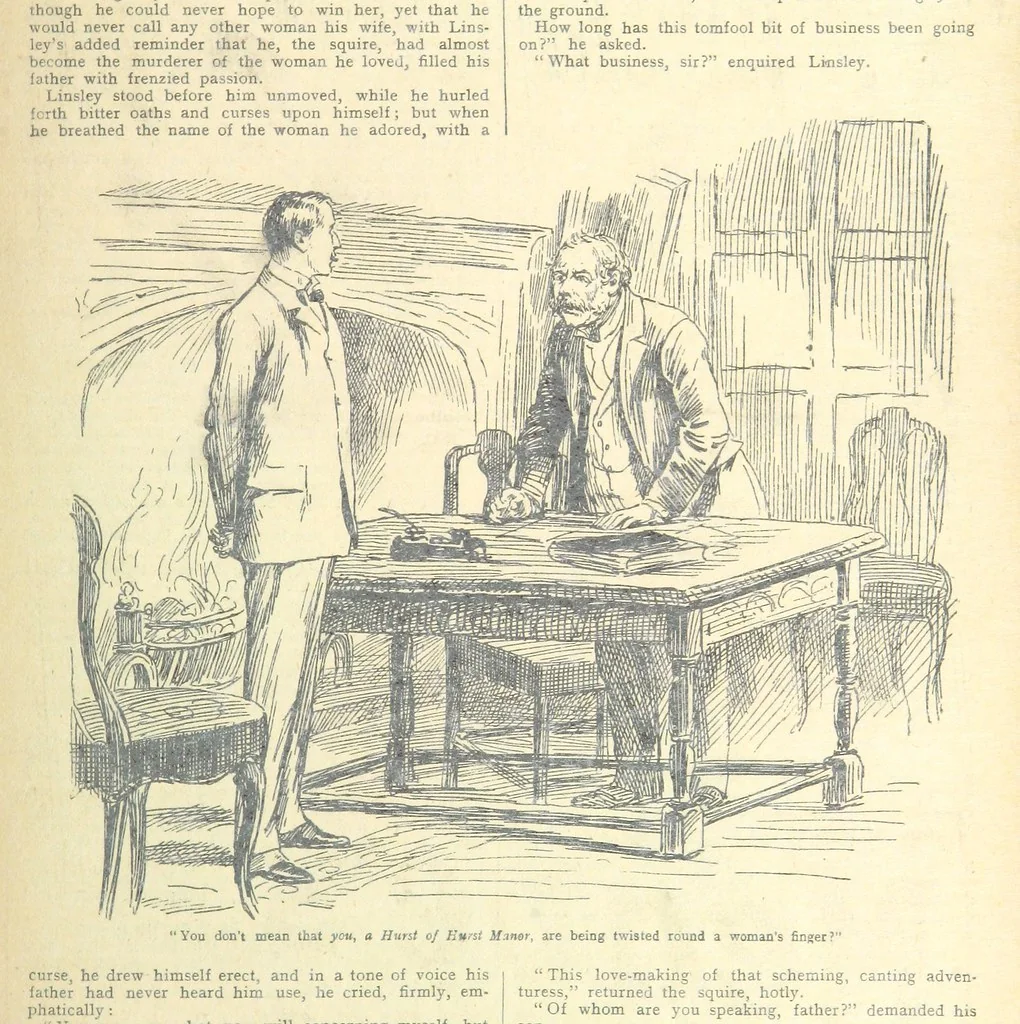 An illustration from Thrilling Life Stories for the Masses, 1892, leaf 149