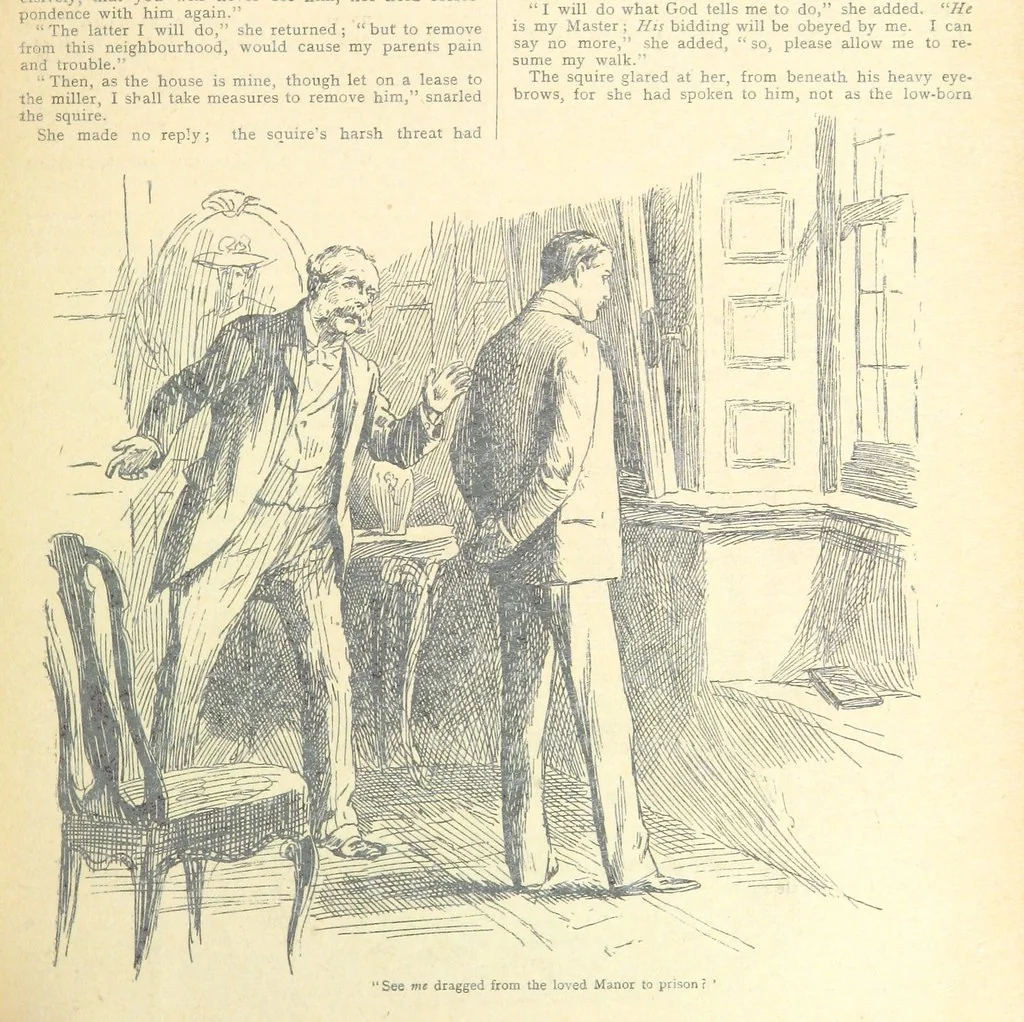 An illustration from Thrilling Life Stories for the Masses, 1892, leaf 153