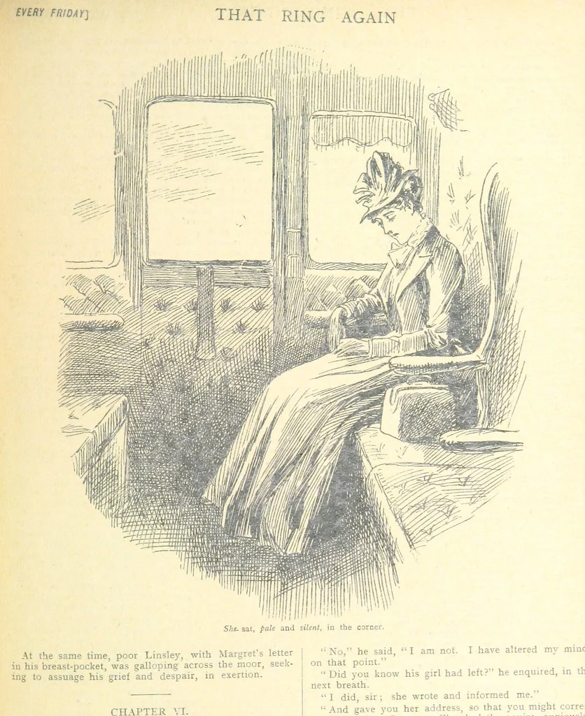 An illustration from Thrilling Life Stories for the Masses, 1892, leaf 157