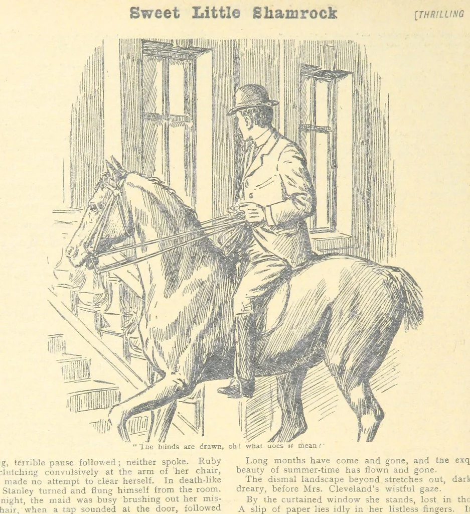 An illustration from Thrilling Life Stories for the Masses, 1892, leaf 16