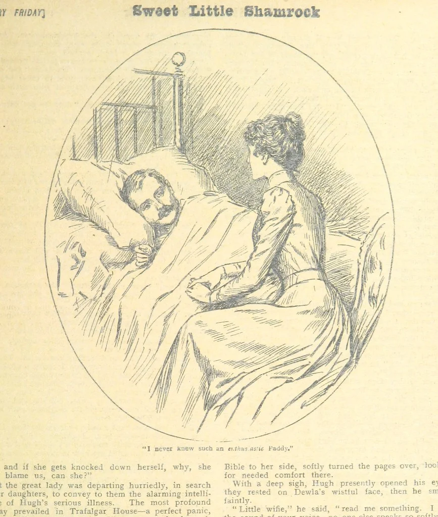 An illustration from Thrilling Life Stories for the Masses, 1892, leaf 19