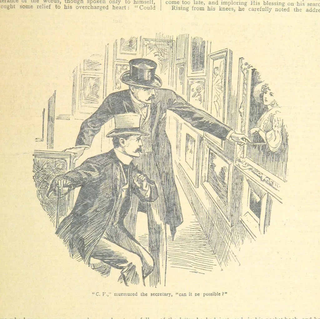 An illustration from Thrilling Life Stories for the Masses, 1892, leaf 191