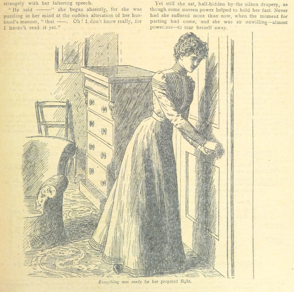 An illustration from Thrilling Life Stories for the Masses, 1892, leaf 23