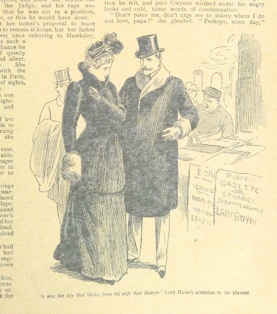 An illustration from Thrilling Life Stories for the Masses, 1892, leaf 237