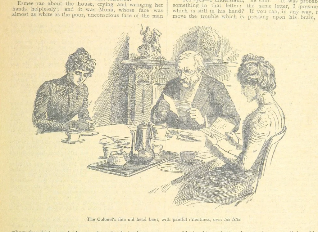 An illustration from Thrilling Life Stories for the Masses, 1892, leaf 271