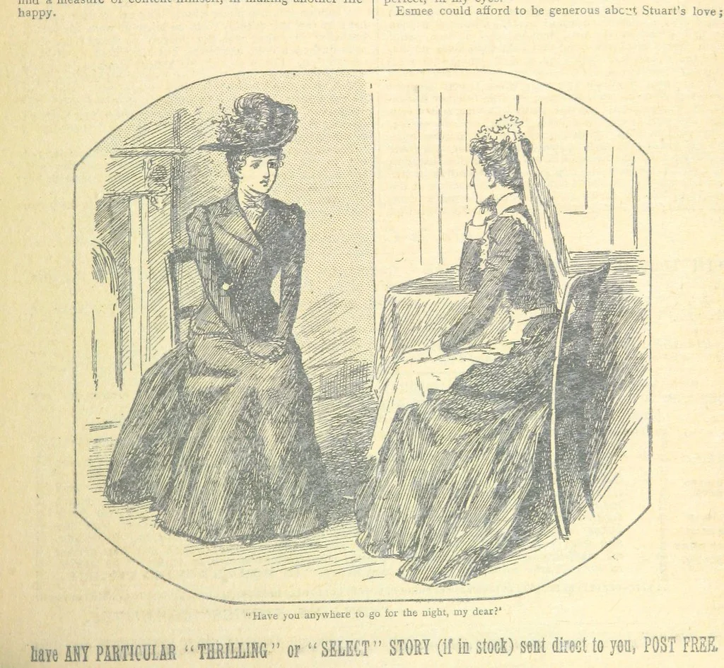 An illustration from Thrilling Life Stories for the Masses, 1892, leaf 279