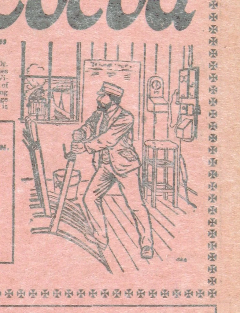 An illustration from Thrilling Life Stories for the Masses, 1892, leaf 281