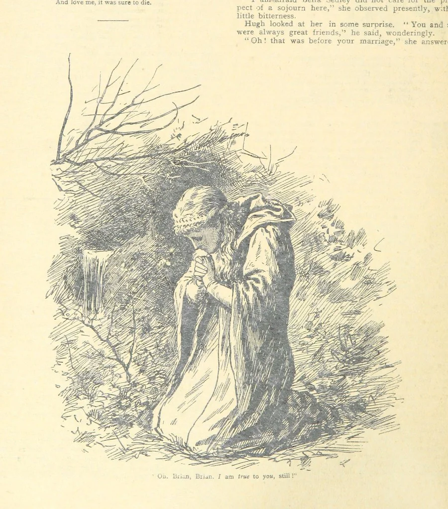An illustration from Thrilling Life Stories for the Masses, 1892, leaf 32