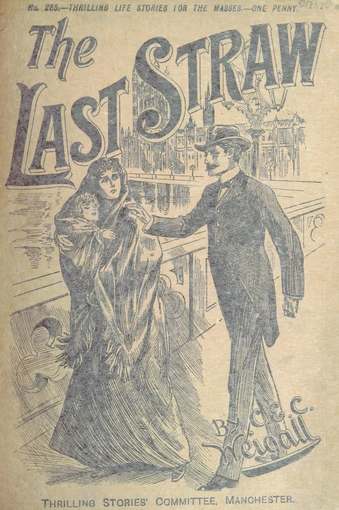 An illustration from Thrilling Life Stories for the Masses, 1892, leaf 323