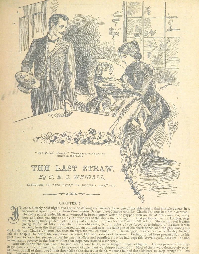 An illustration from Thrilling Life Stories for the Masses, 1892, leaf 325