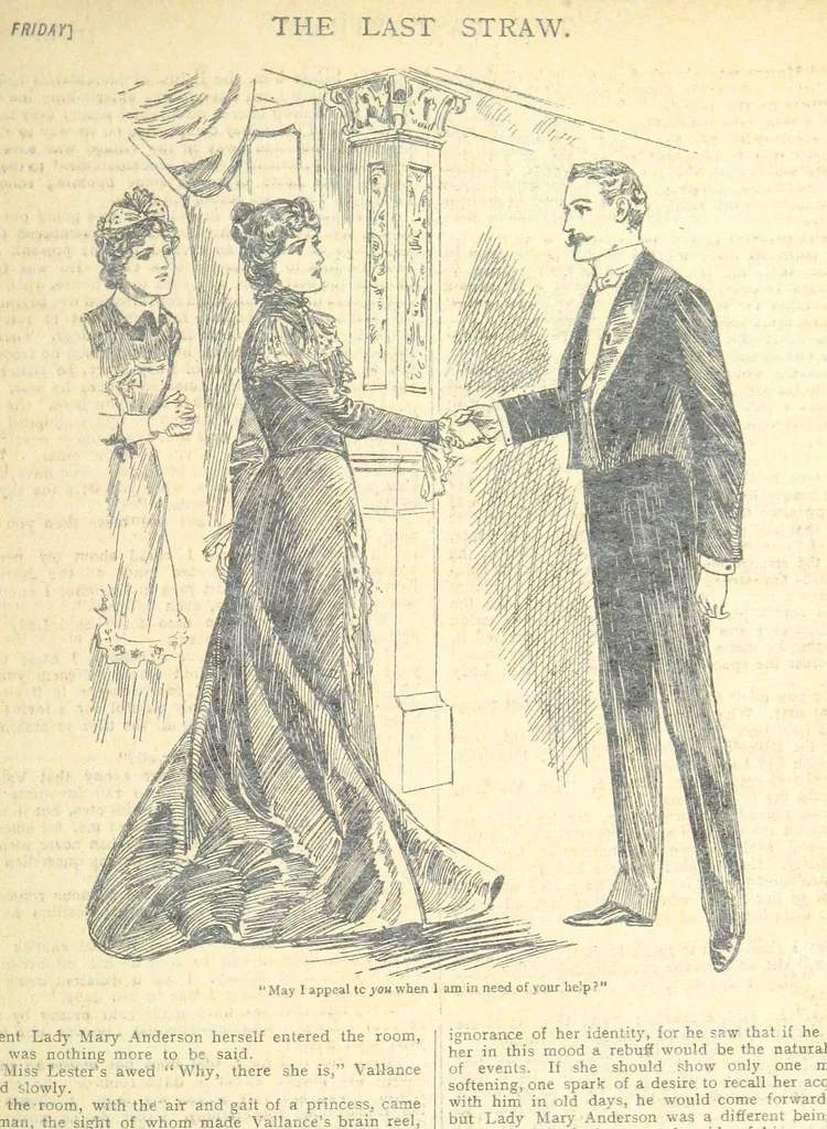 An illustration from Thrilling Life Stories for the Masses, 1892, leaf 331