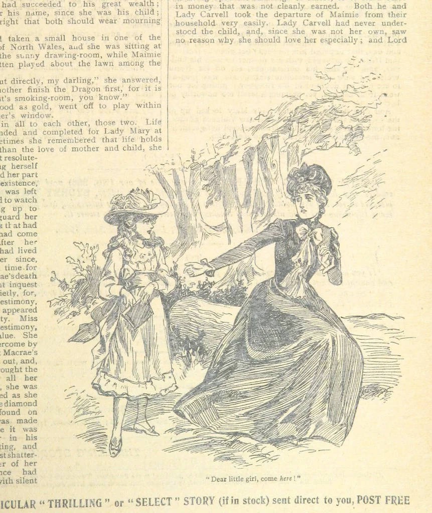 An illustration from Thrilling Life Stories for the Masses, 1892, leaf 339