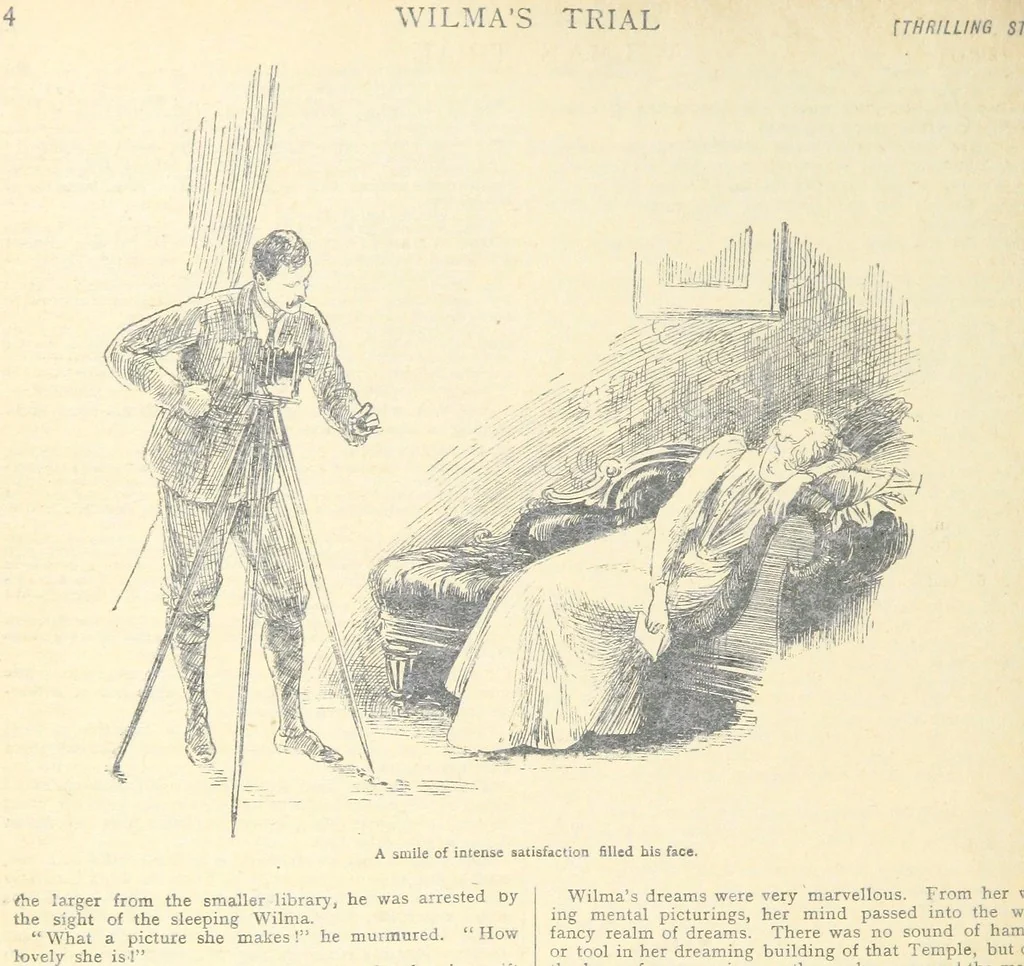 An illustration from Thrilling Life Stories for the Masses, 1892, leaf 368
