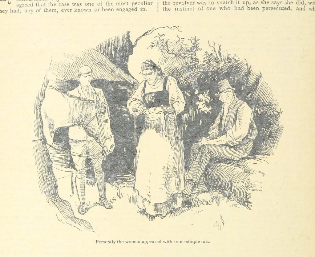 An illustration from Thrilling Life Stories for the Masses, 1892, leaf 372