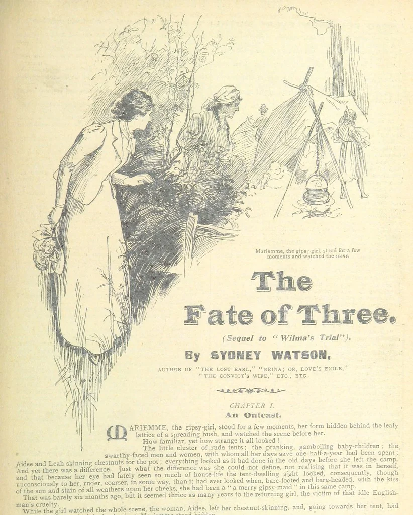 An illustration from Thrilling Life Stories for the Masses, 1892, leaf 385