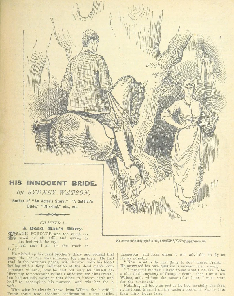 An illustration from Thrilling Life Stories for the Masses, 1892, leaf 405