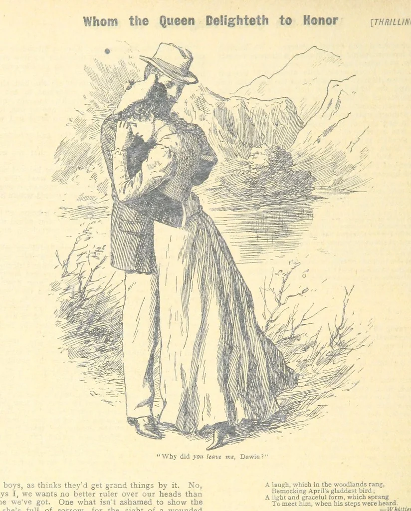 An illustration from Thrilling Life Stories for the Masses, 1892, leaf 42