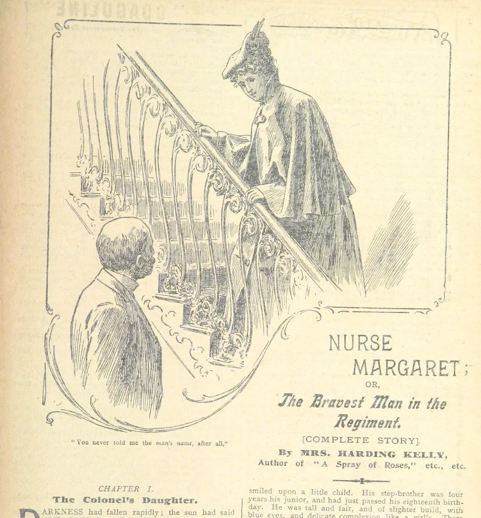 An illustration from Thrilling Life Stories for the Masses, 1892, leaf 425
