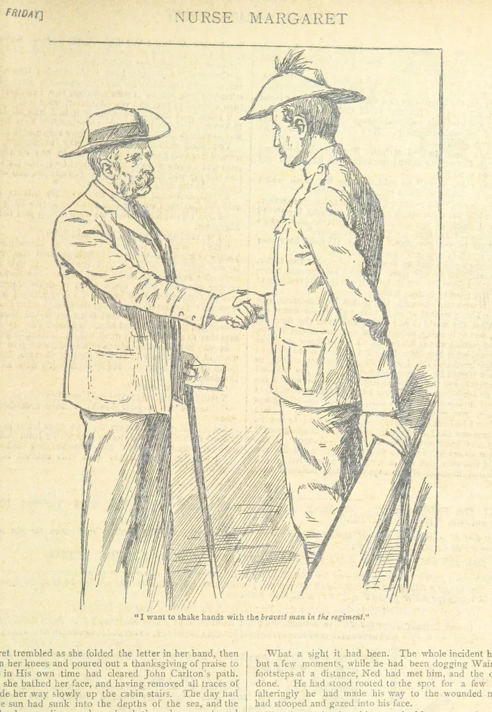 An illustration from Thrilling Life Stories for the Masses, 1892, leaf 439