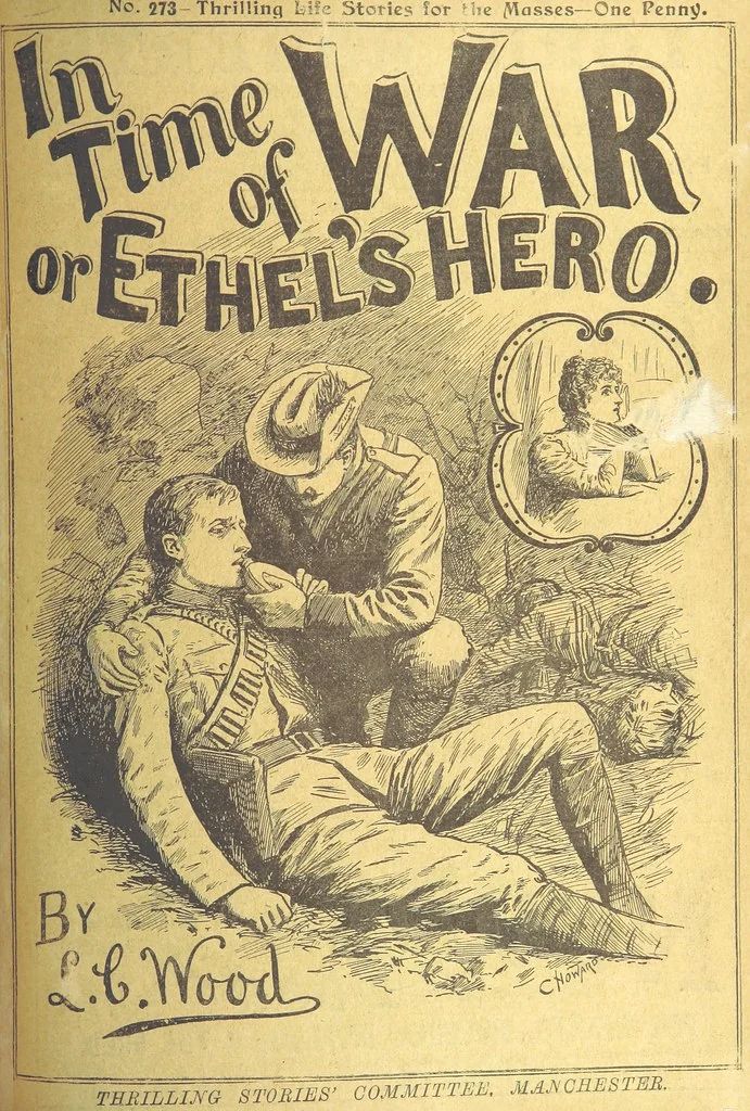 An illustration from Thrilling Life Stories for the Masses, 1892, leaf 47