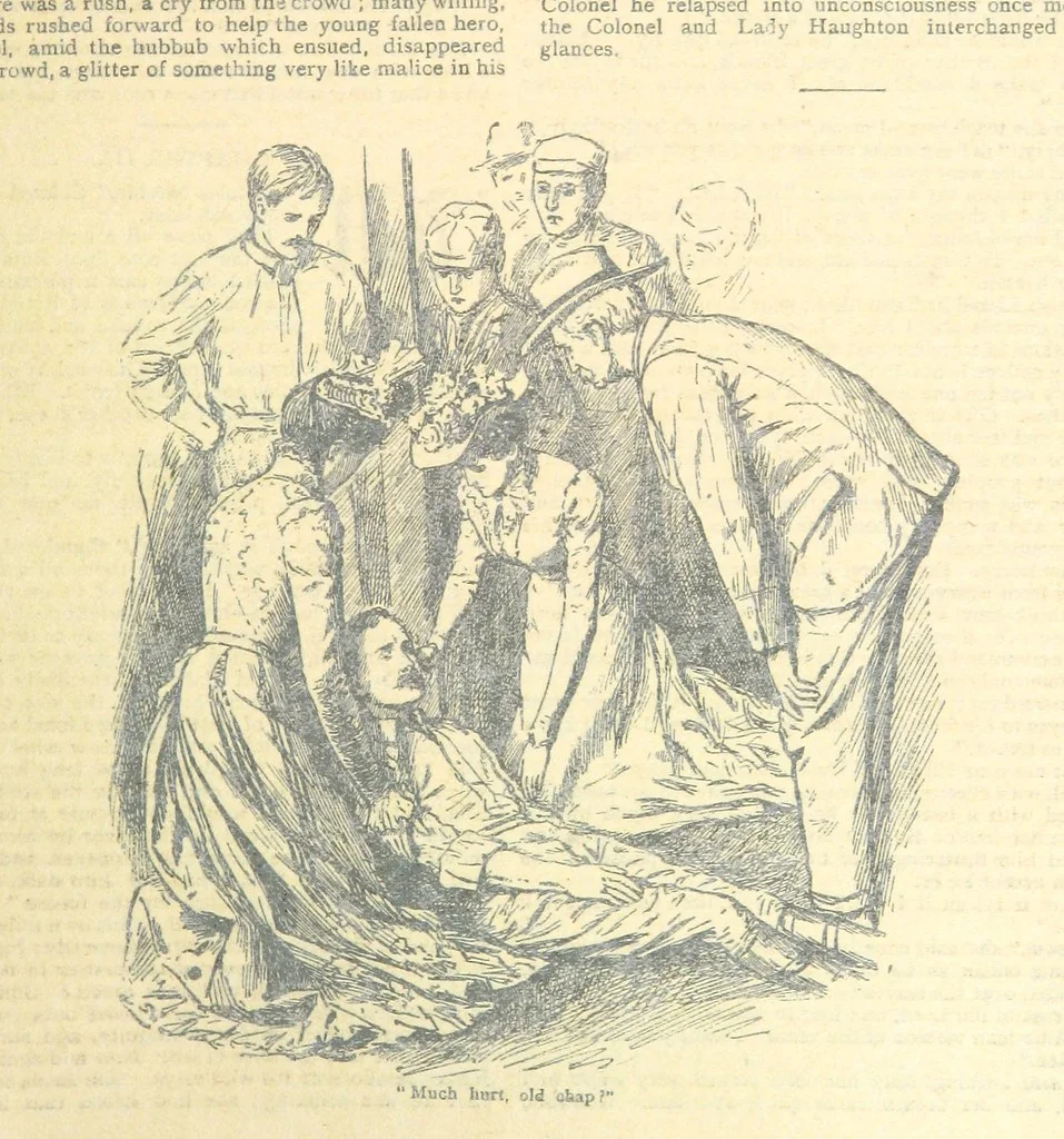 An illustration from Thrilling Life Stories for the Masses, 1892, leaf 51