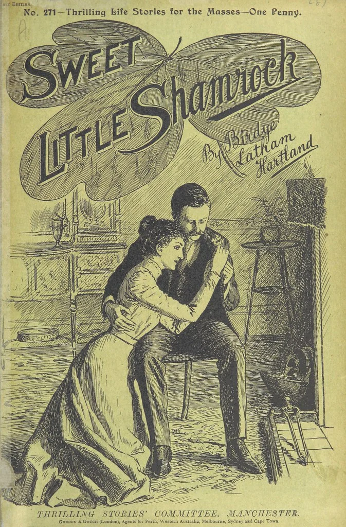 An illustration from Thrilling Life Stories for the Masses, 1892, leaf 7