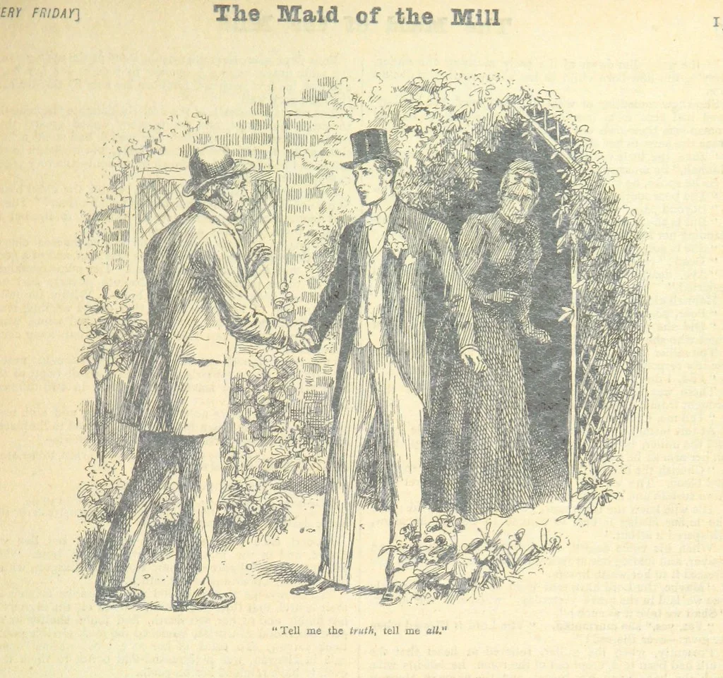 An illustration from Thrilling Life Stories for the Masses, 1892, leaf 83