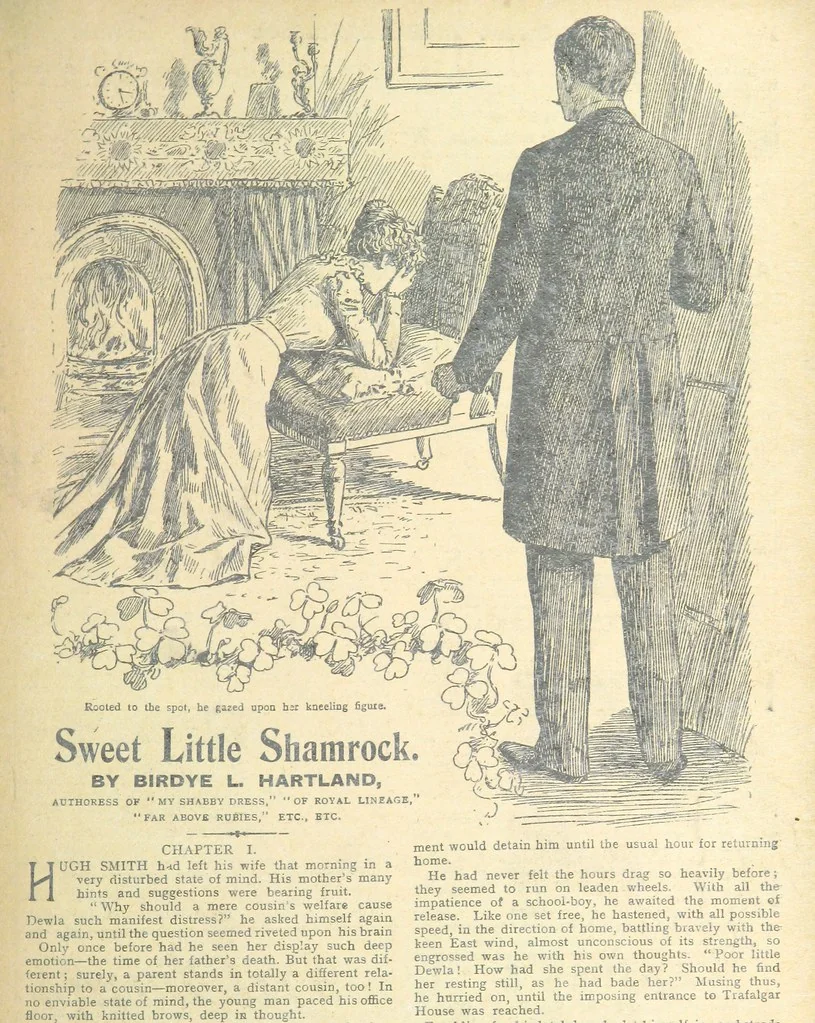 An illustration from Thrilling Life Stories for the Masses, 1892, leaf 9