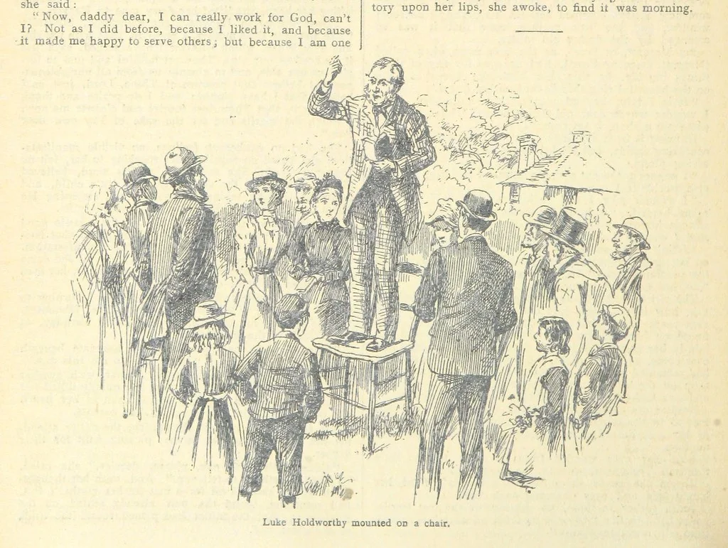 An illustration from Thrilling Life Stories for the Masses, 1892, leaf 94