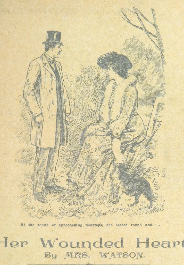 An illustration from Thrilling Life Stories for the Masses, 1892, leaf 109