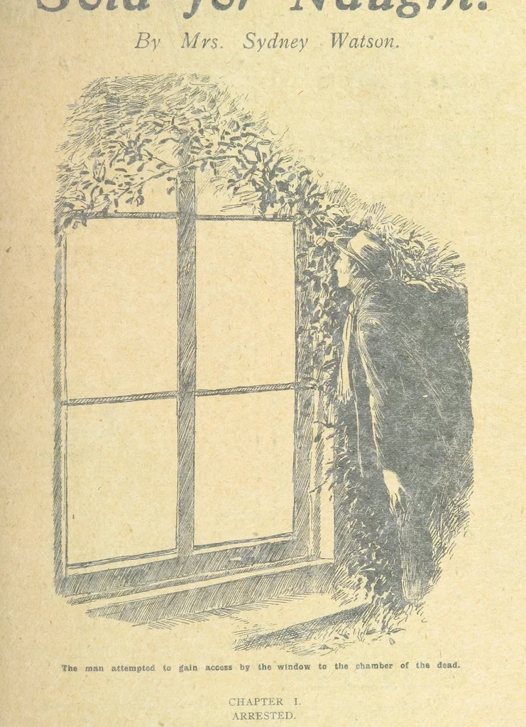 An illustration from Thrilling Life Stories for the Masses, 1892, leaf 129