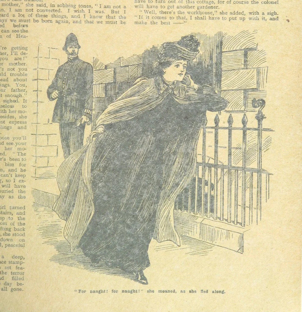 An illustration from Thrilling Life Stories for the Masses, 1892, leaf 135