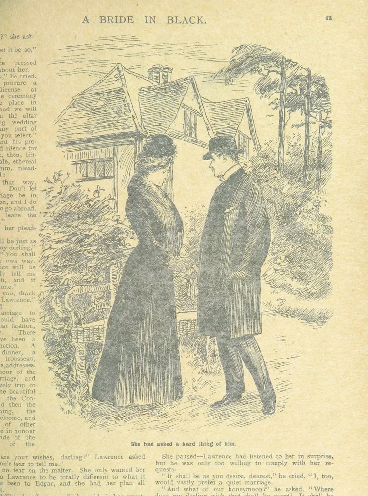 An illustration from Thrilling Life Stories for the Masses, 1892, leaf 161