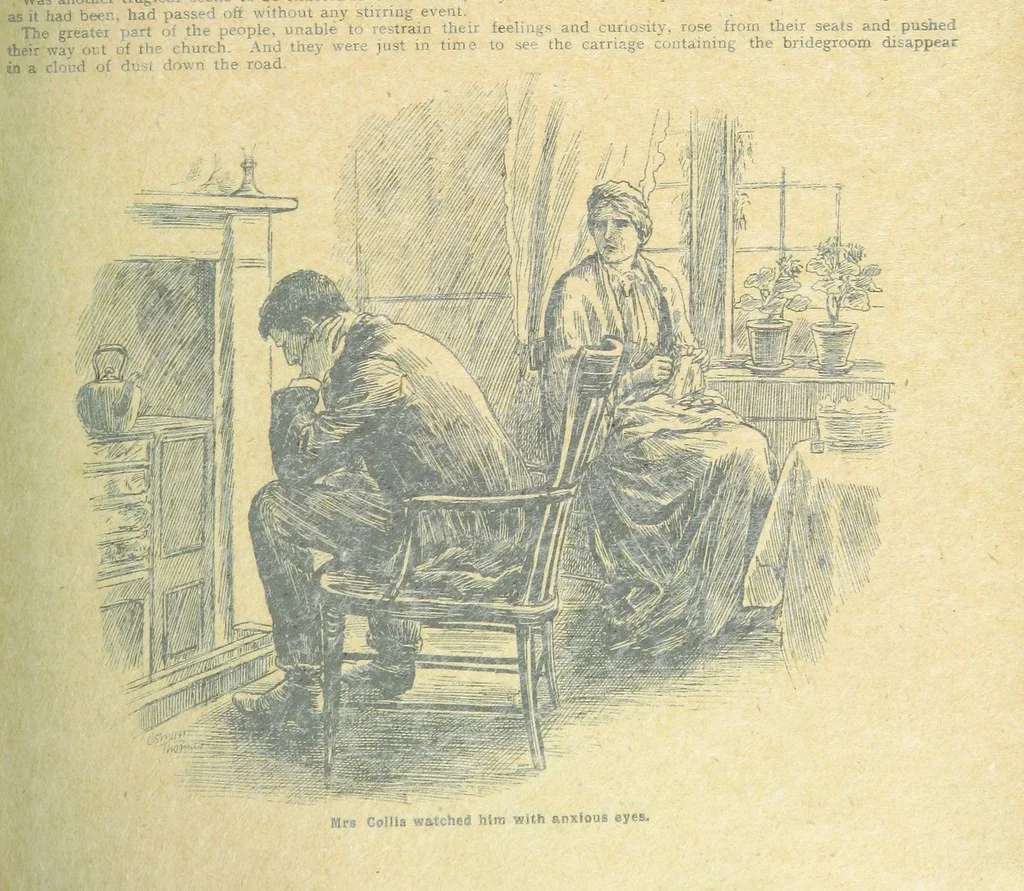An illustration from Thrilling Life Stories for the Masses, 1892, leaf 169