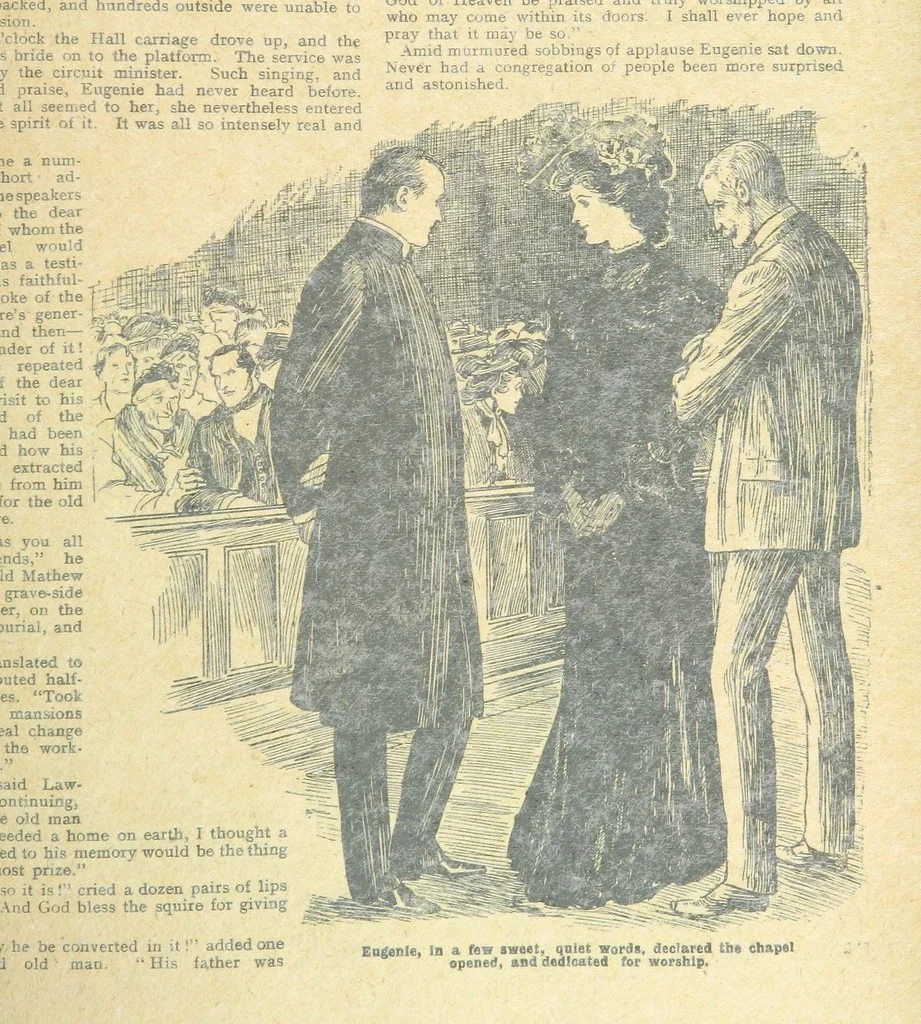 An illustration from Thrilling Life Stories for the Masses, 1892, leaf 183