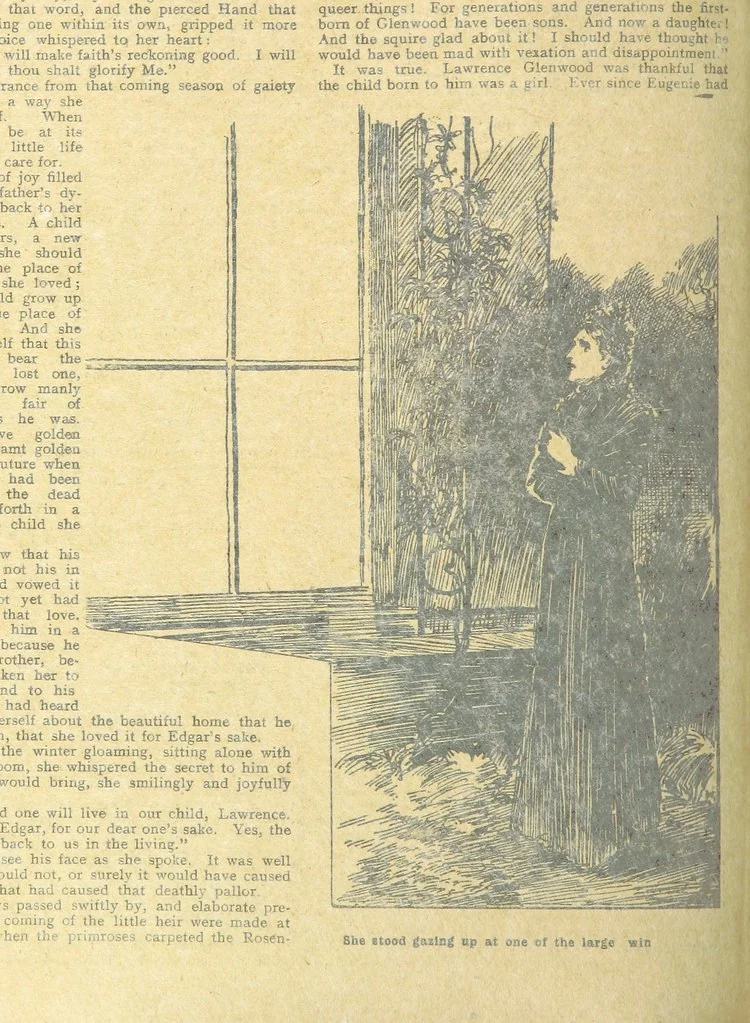 An illustration from Thrilling Life Stories for the Masses, 1892, leaf 192