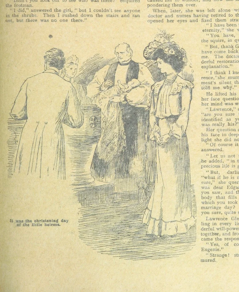 An illustration from Thrilling Life Stories for the Masses, 1892, leaf 199