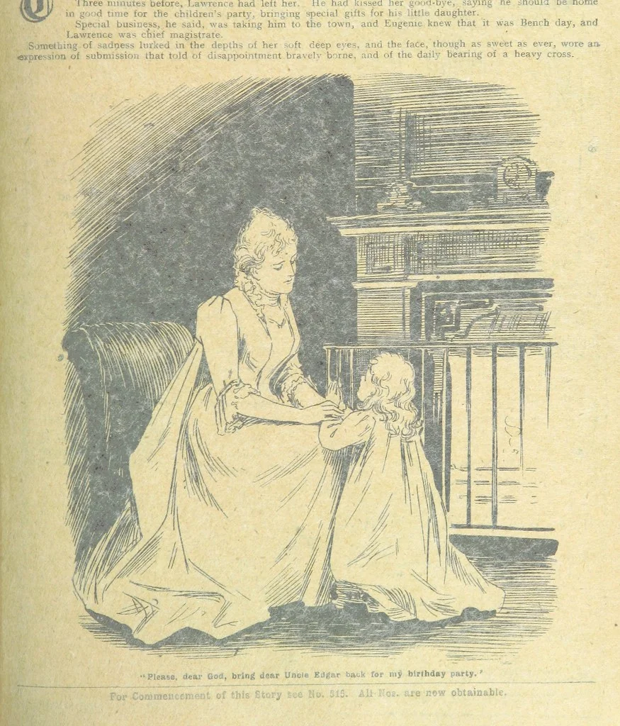 An illustration from Thrilling Life Stories for the Masses, 1892, leaf 209