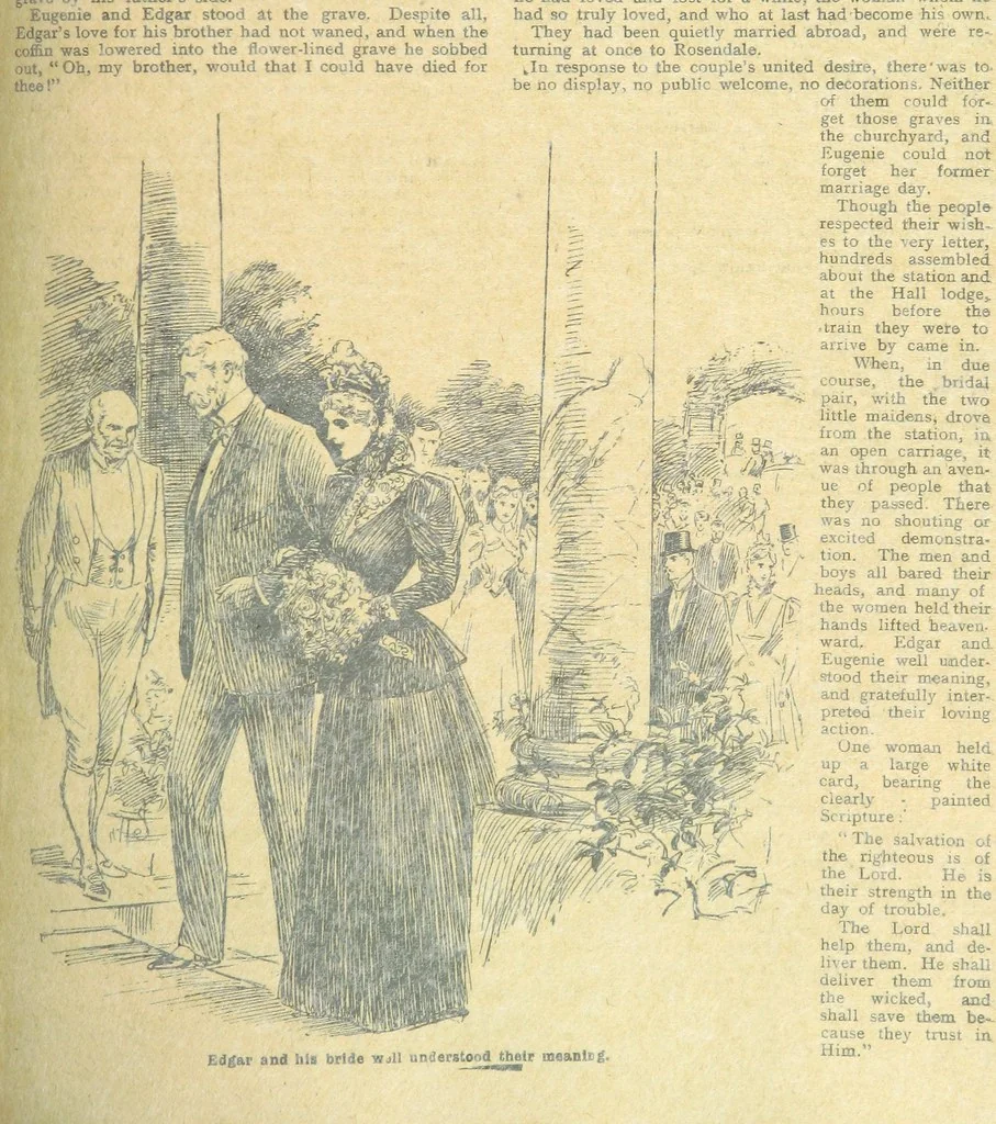 An illustration from Thrilling Life Stories for the Masses, 1892, leaf 223