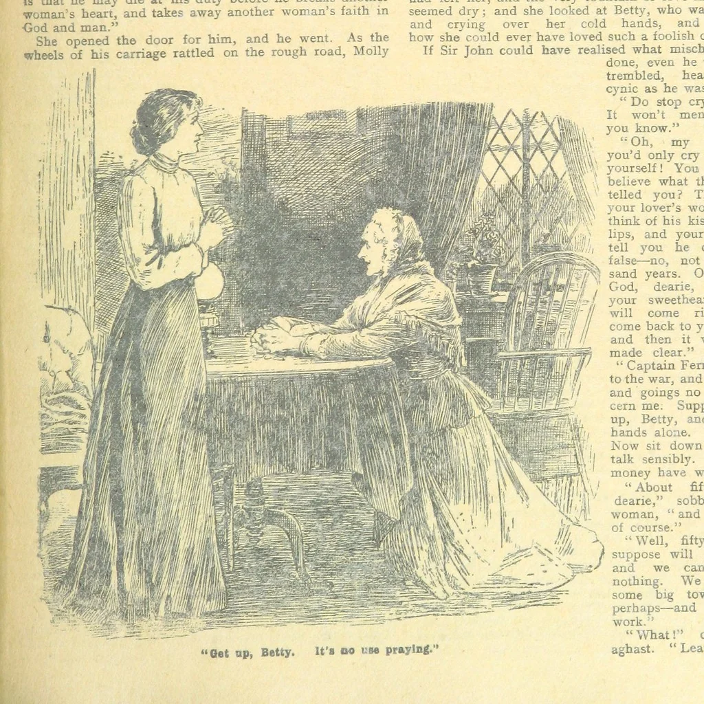 An illustration from Thrilling Life Stories for the Masses, 1892, leaf 235