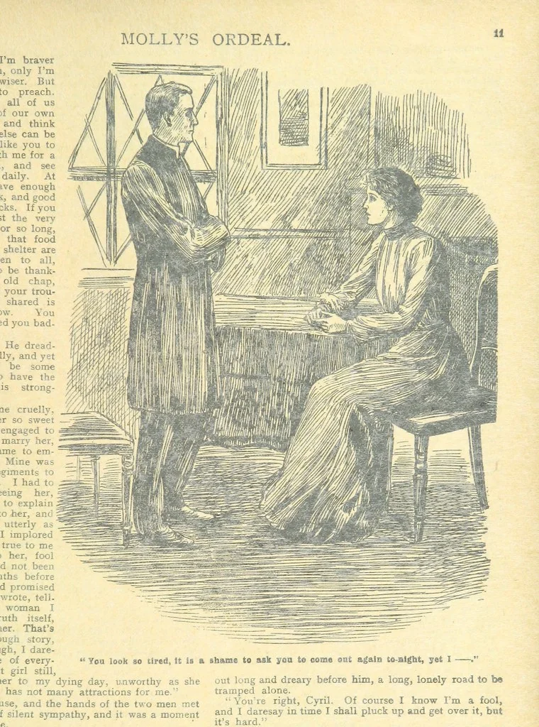 An illustration from Thrilling Life Stories for the Masses, 1892, leaf 239