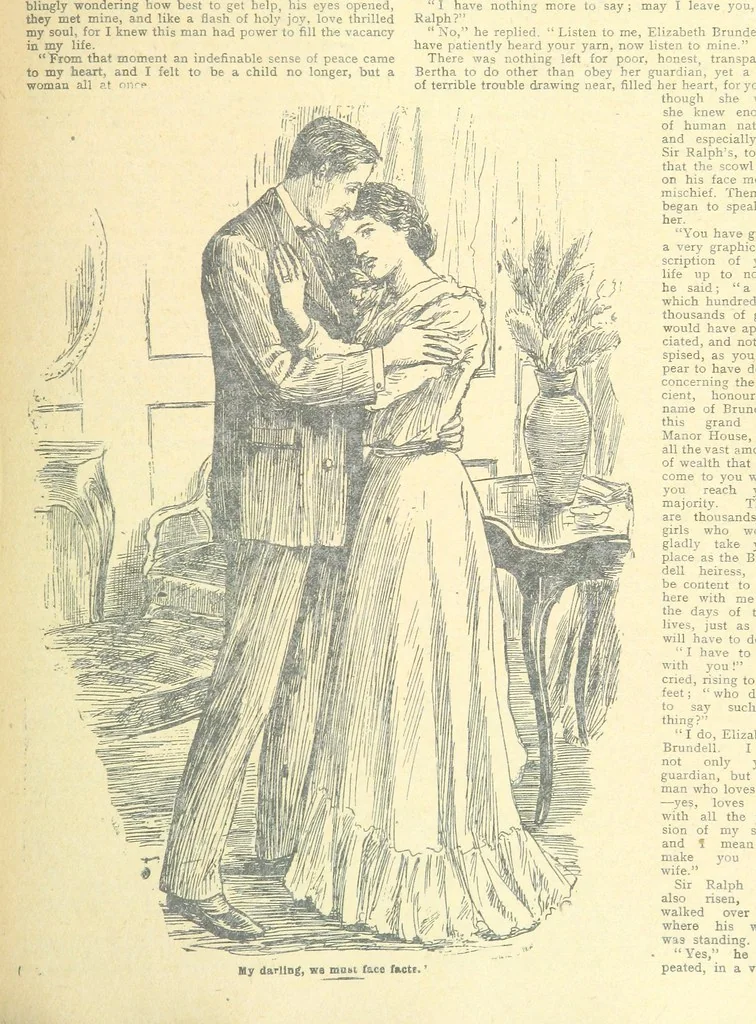 An illustration from Thrilling Life Stories for the Masses, 1892, leaf 253