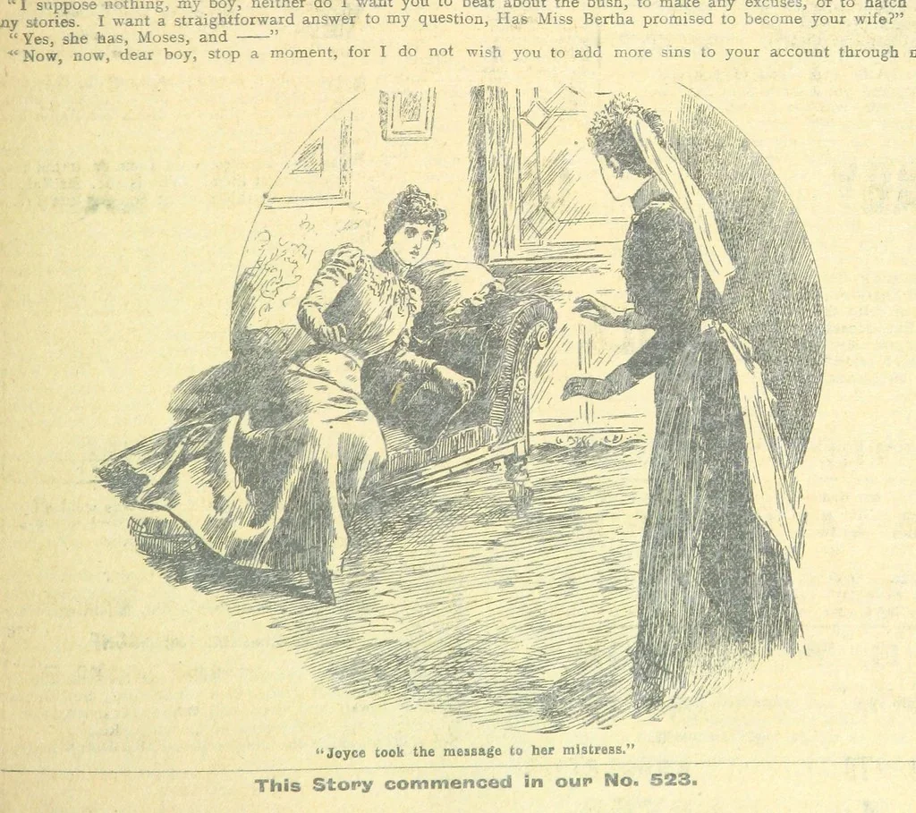 An illustration from Thrilling Life Stories for the Masses, 1892, leaf 269